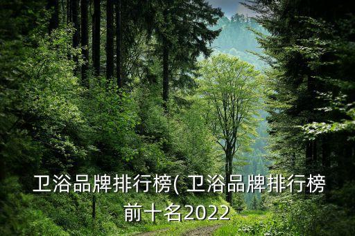  衛(wèi)浴品牌排行榜( 衛(wèi)浴品牌排行榜前十名2022
