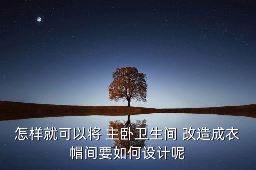 怎樣就可以將 主臥衛(wèi)生間 改造成衣帽間要如何設計呢