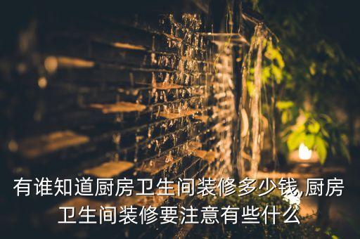 有誰知道廚房衛(wèi)生間裝修多少錢,廚房衛(wèi)生間裝修要注意有些什么
