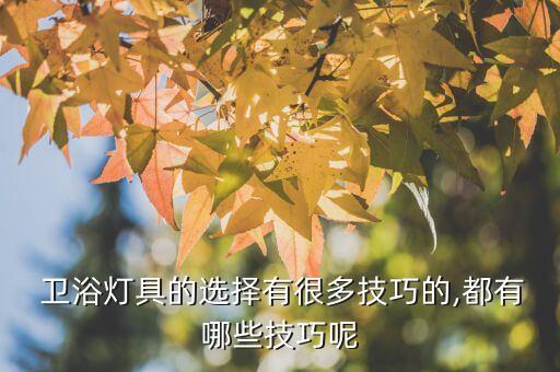  衛(wèi)浴燈具的選擇有很多技巧的,都有哪些技巧呢