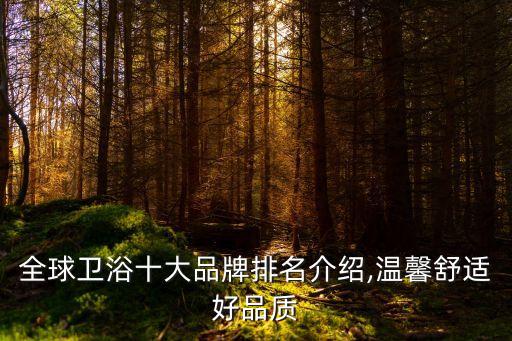 全球衛(wèi)浴十大品牌排名介紹,溫馨舒適好品質(zhì)