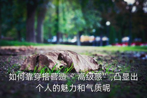 如何靠穿搭營造“ 高級感”,凸顯出個人的魅力和氣質(zhì)呢