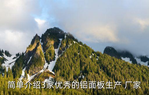 簡單介紹3家優(yōu)秀的鋁面板生產(chǎn) 廠家