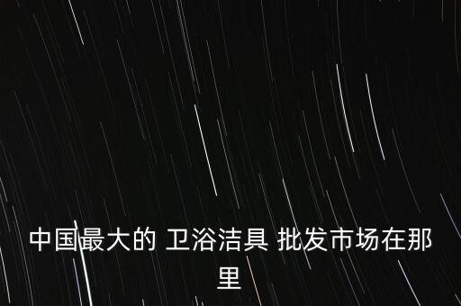 中國(guó)最大的 衛(wèi)浴潔具 批發(fā)市場(chǎng)在那里