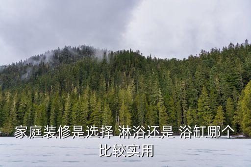 家庭裝修是選擇 淋浴還是 浴缸哪個比較實用