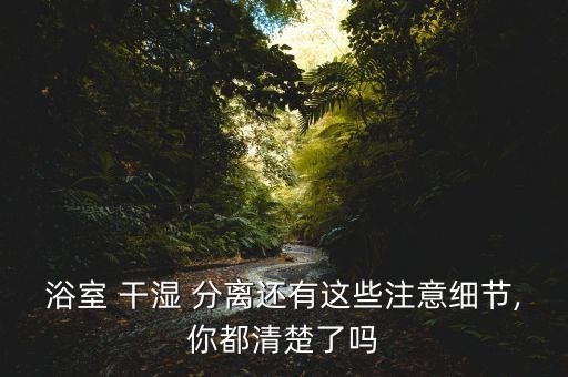 浴室 干濕 分離還有這些注意細(xì)節(jié),你都清楚了嗎