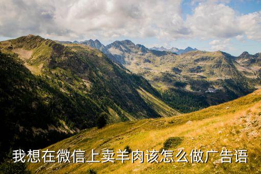 我想在微信上賣羊肉該怎么做廣告語