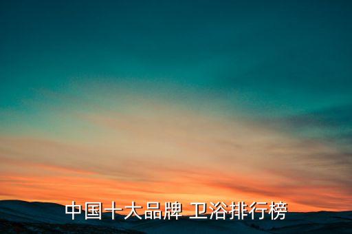 中國十大品牌 衛(wèi)浴排行榜