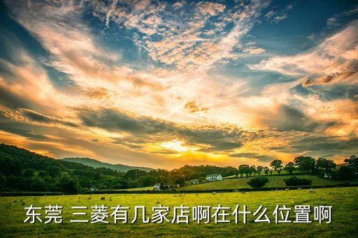東莞 三菱有幾家店啊在什么位置啊