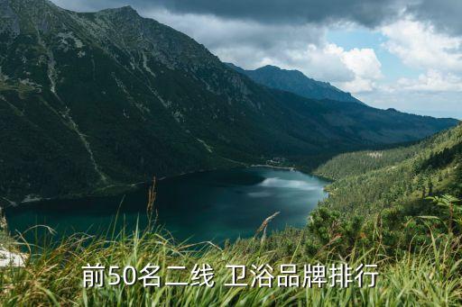 前50名二線 衛(wèi)浴品牌排行