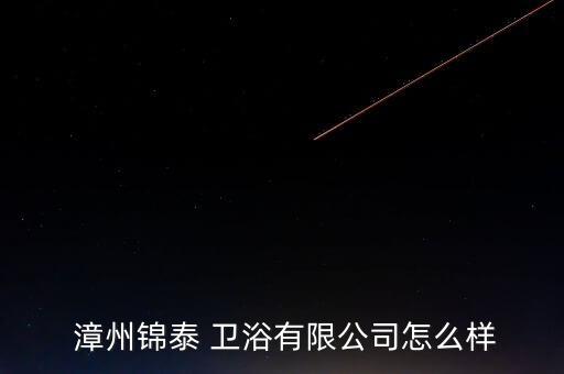  漳州錦泰 衛(wèi)浴有限公司怎么樣