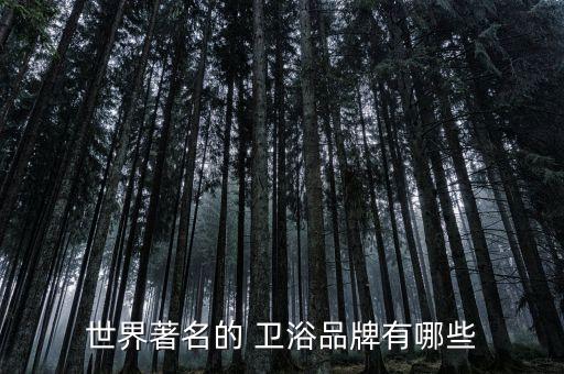 世界著名的 衛(wèi)浴品牌有哪些