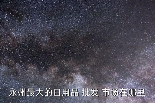 永州最大的日用品 批發(fā) 市場(chǎng)在哪里