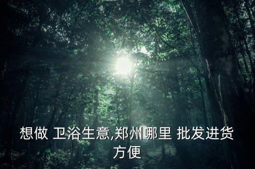 想做 衛(wèi)浴生意,鄭州哪里 批發(fā)進(jìn)貨方便