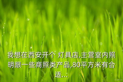 我想在西安開(kāi)個(gè) 燈具店,主營(yíng)室內(nèi)照明跟一些商照類(lèi)產(chǎn)品,80平方米有合適...