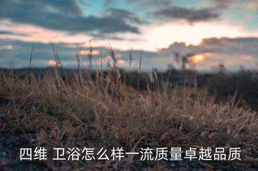  四維 衛(wèi)浴怎么樣一流質(zhì)量卓越品質(zhì)