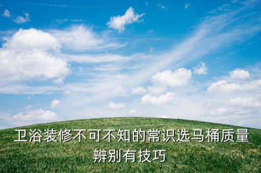  衛(wèi)浴裝修不可不知的常識選馬桶質量辨別有技巧