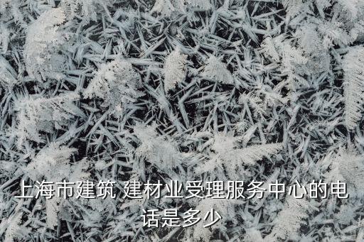 上海市建筑 建材業(yè)受理服務中心的電話是多少