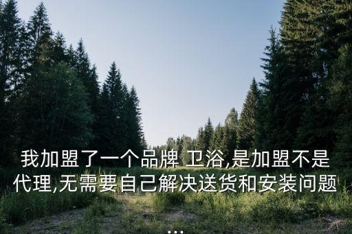 我加盟了一個(gè)品牌 衛(wèi)浴,是加盟不是代理,無(wú)需要自己解決送貨和安裝問題...