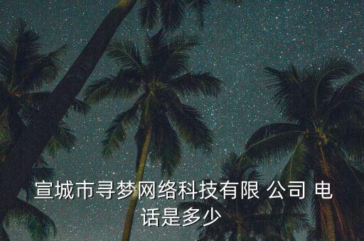 宣城市尋夢網(wǎng)絡(luò)科技有限 公司 電話是多少