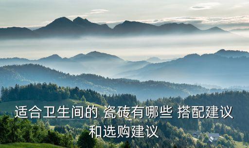 適合衛(wèi)生間的 瓷磚有哪些 搭配建議和選購建議