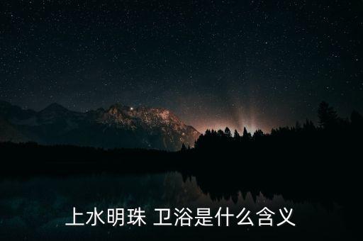 上水明珠 衛(wèi)浴是什么含義