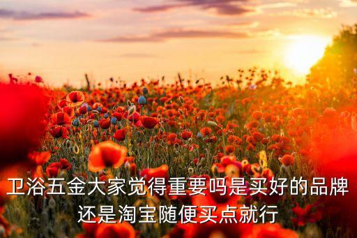 衛(wèi)浴五金大家覺得重要嗎是買好的品牌還是淘寶隨便買點就行