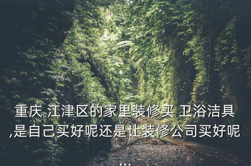 重慶 江津區(qū)的家里裝修買 衛(wèi)浴潔具,是自己買好呢還是讓裝修公司買好呢...