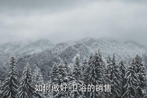 如何做好 衛(wèi)浴的銷(xiāo)售