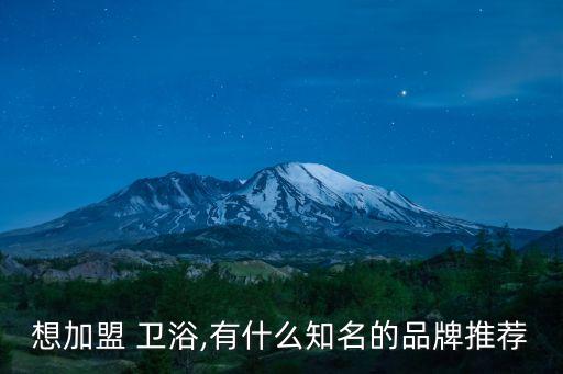 想加盟 衛(wèi)浴,有什么知名的品牌推薦