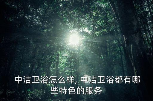  中潔衛(wèi)浴怎么樣, 中潔衛(wèi)浴都有哪些特色的服務(wù)