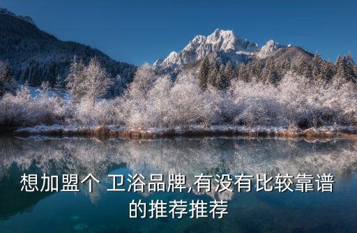 想加盟個 衛(wèi)浴品牌,有沒有比較靠譜的推薦推薦