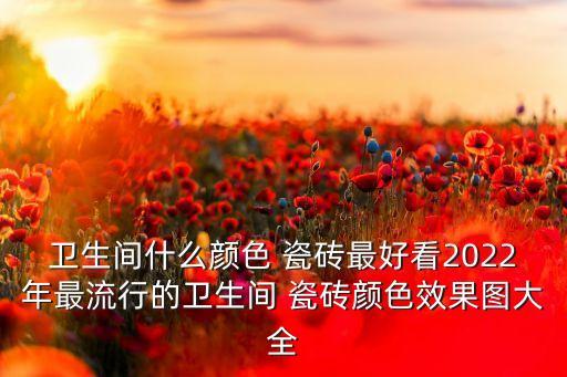 衛(wèi)生間什么顏色 瓷磚最好看2022年最流行的衛(wèi)生間 瓷磚顏色效果圖大全