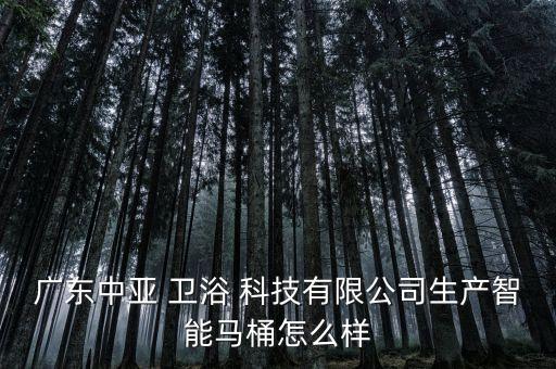 廣東中亞 衛(wèi)浴 科技有限公司生產(chǎn)智能馬桶怎么樣