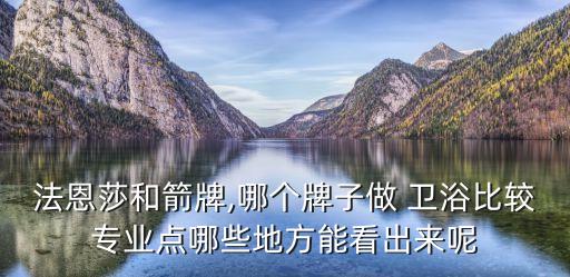 法恩莎和箭牌,哪個(gè)牌子做 衛(wèi)浴比較專(zhuān)業(yè)點(diǎn)哪些地方能看出來(lái)呢