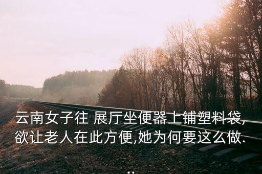 云南女子往 展廳坐便器上鋪塑料袋,欲讓老人在此方便,她為何要這么做...