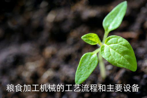 糧食加工機械的工藝流程和主要設(shè)備