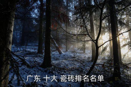 廣東 十大 瓷磚排名名單