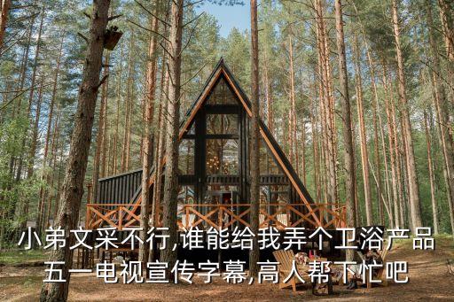 小弟文采不行,誰(shuí)能給我弄個(gè)衛(wèi)浴產(chǎn)品五一電視宣傳字幕,高人幫下忙吧