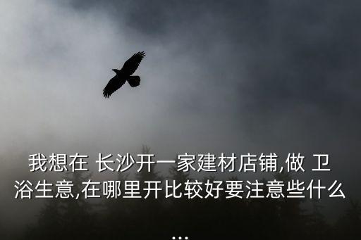 我想在 長(zhǎng)沙開一家建材店鋪,做 衛(wèi)浴生意,在哪里開比較好要注意些什么...