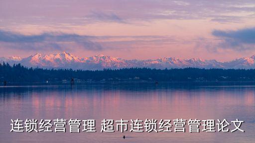 連鎖經(jīng)營管理 超市連鎖經(jīng)營管理論文