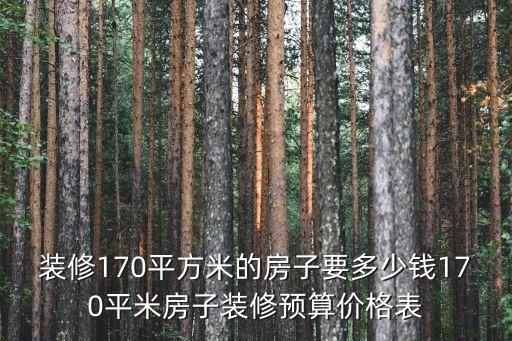 裝修170平方米的房子要多少錢(qián)170平米房子裝修預(yù)算價(jià)格表