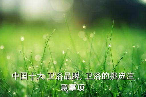 中國十大 衛(wèi)浴品牌, 衛(wèi)浴的挑選注意事項