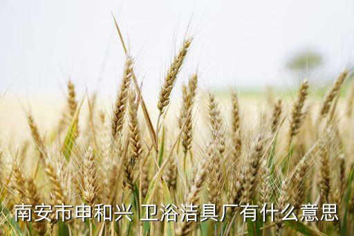 南安市申和興 衛(wèi)浴潔具廠有什么意思