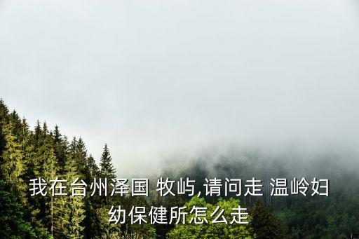我在臺(tái)州澤國(guó) 牧嶼,請(qǐng)問(wèn)走 溫嶺婦幼保健所怎么走