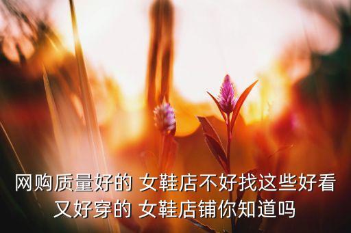 網(wǎng)購質(zhì)量好的 女鞋店不好找這些好看又好穿的 女鞋店鋪你知道嗎