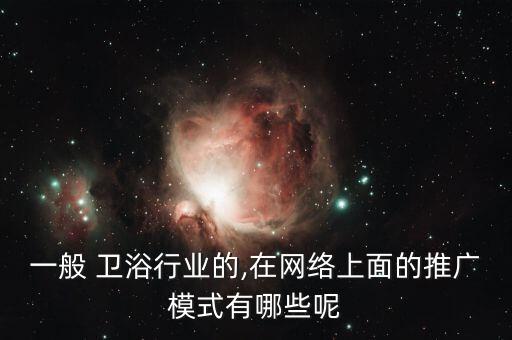 一般 衛(wèi)浴行業(yè)的,在網(wǎng)絡(luò)上面的推廣模式有哪些呢