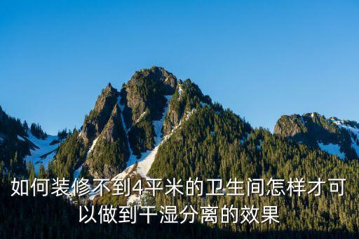 如何裝修不到4平米的衛(wèi)生間怎樣才可以做到干濕分離的效果