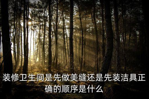 裝修衛(wèi)生間是先做美縫還是先裝潔具正確的順序是什么