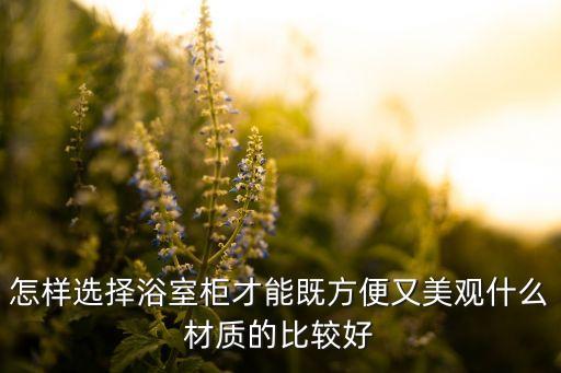怎樣選擇浴室柜才能既方便又美觀什么材質(zhì)的比較好